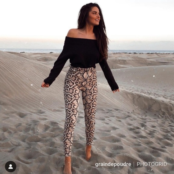 Zara Jeans Zara Snakeskin Print High Rise Skinny Jeans 34 Poshmark